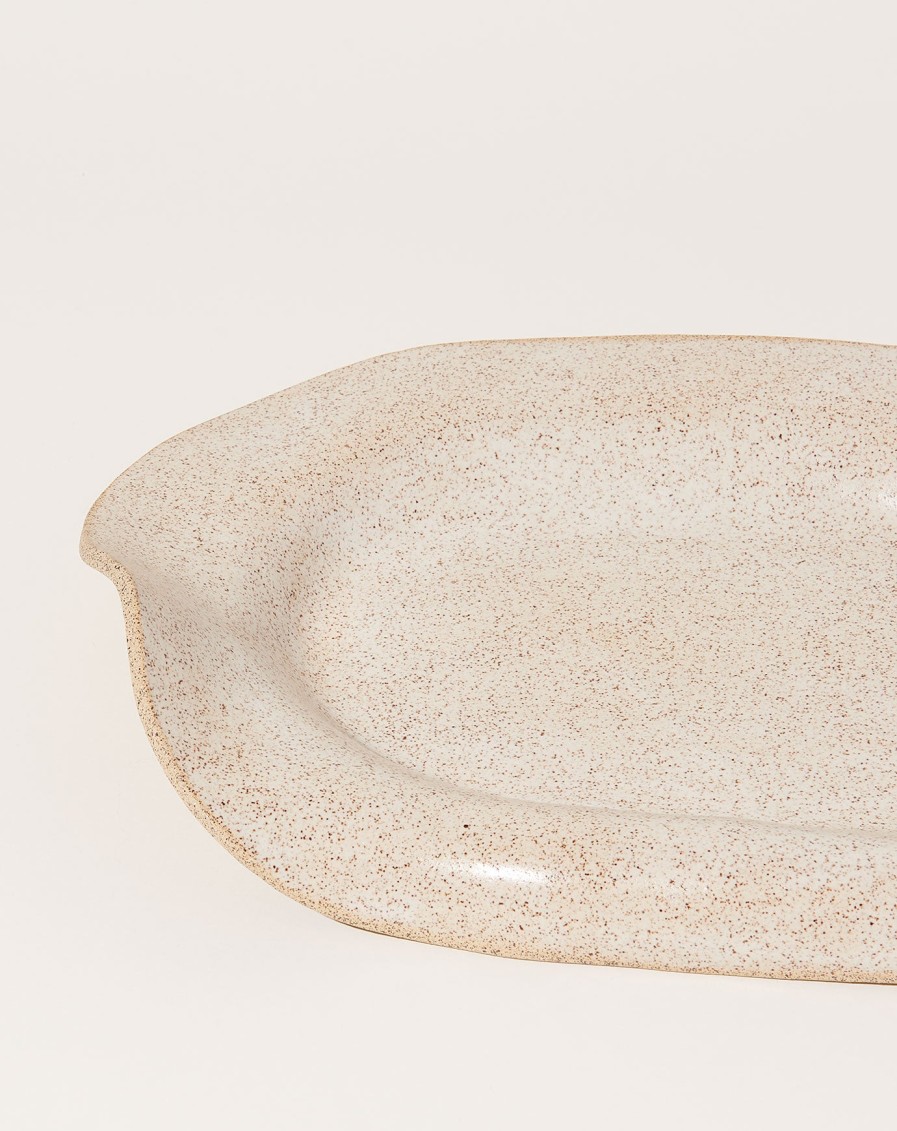 Home SIN | Manta Oval Platter In Speckled White