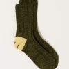 Accessories Kapital | 56 Yarns Heel Smilie Socks In Khaki