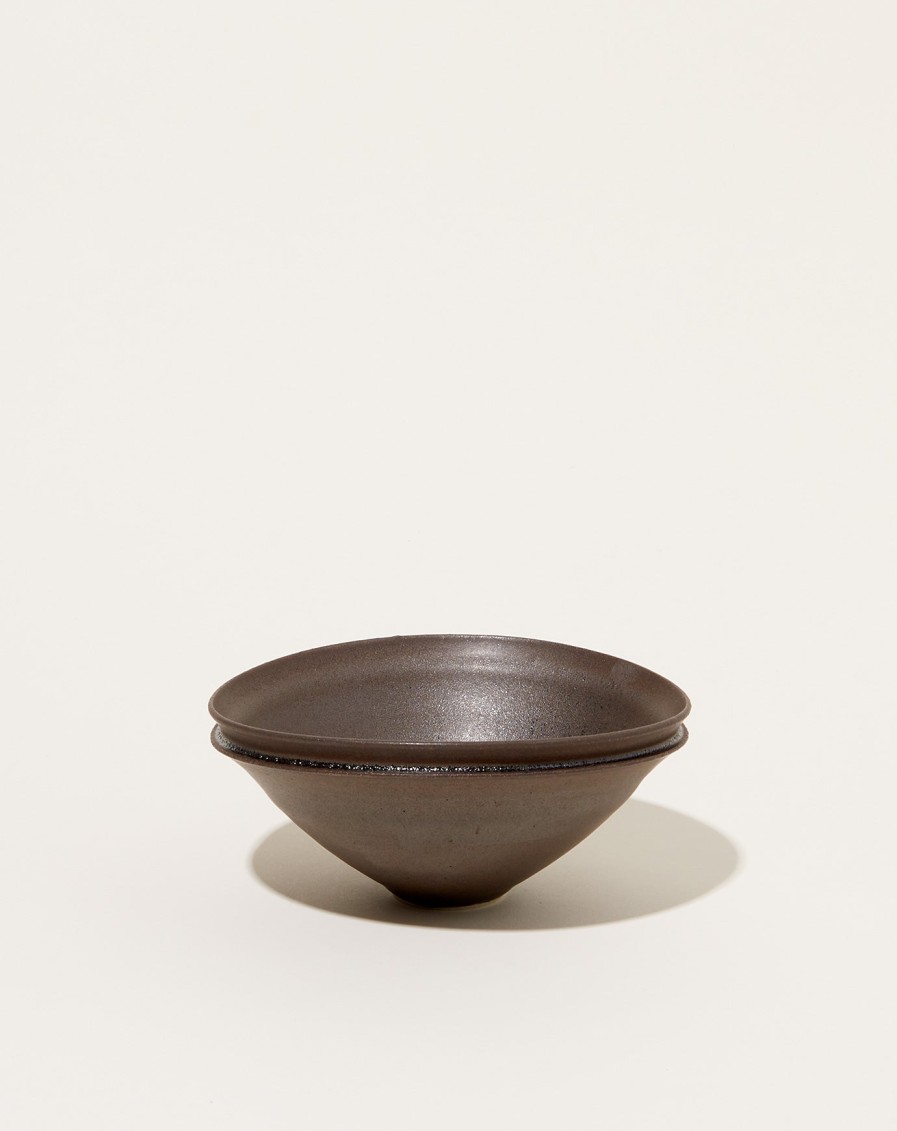 Home Monohanako | Medium Double Lip Bowl In Chocolate