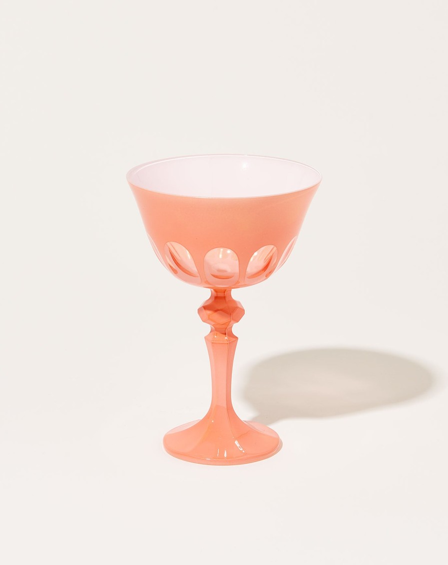 Home Sir Madam | Rialto Glass Coupe Set In Salmon