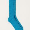 Accessories Nishiguchi Kutsushita | Hemp Cotton Ribbed Socks In Ocean Blue