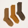 Accessories Baserange | 3 Rib Overankle Socks In Combo I