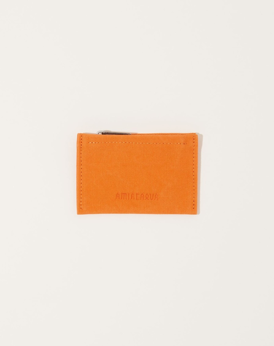 Accessories Amiacalva | Washed Canvas Pouch In Orange