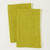 Home Caravan | Chunky Linen Towels In Lime, Set Of 2