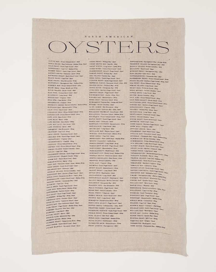 Home Sir Madam | Natural Oyster List Tea Towel