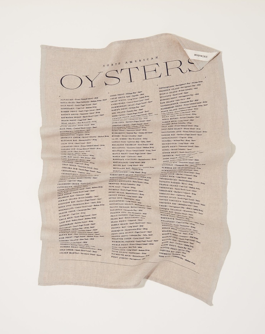 Home Sir Madam | Natural Oyster List Tea Towel