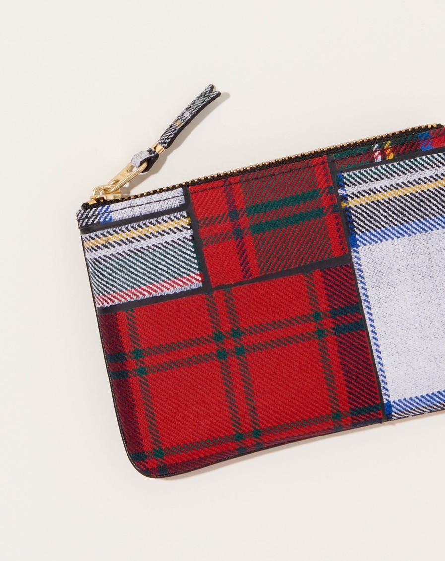 Accessories Comme des Garons | Tartan Patchwork Pouch In Red