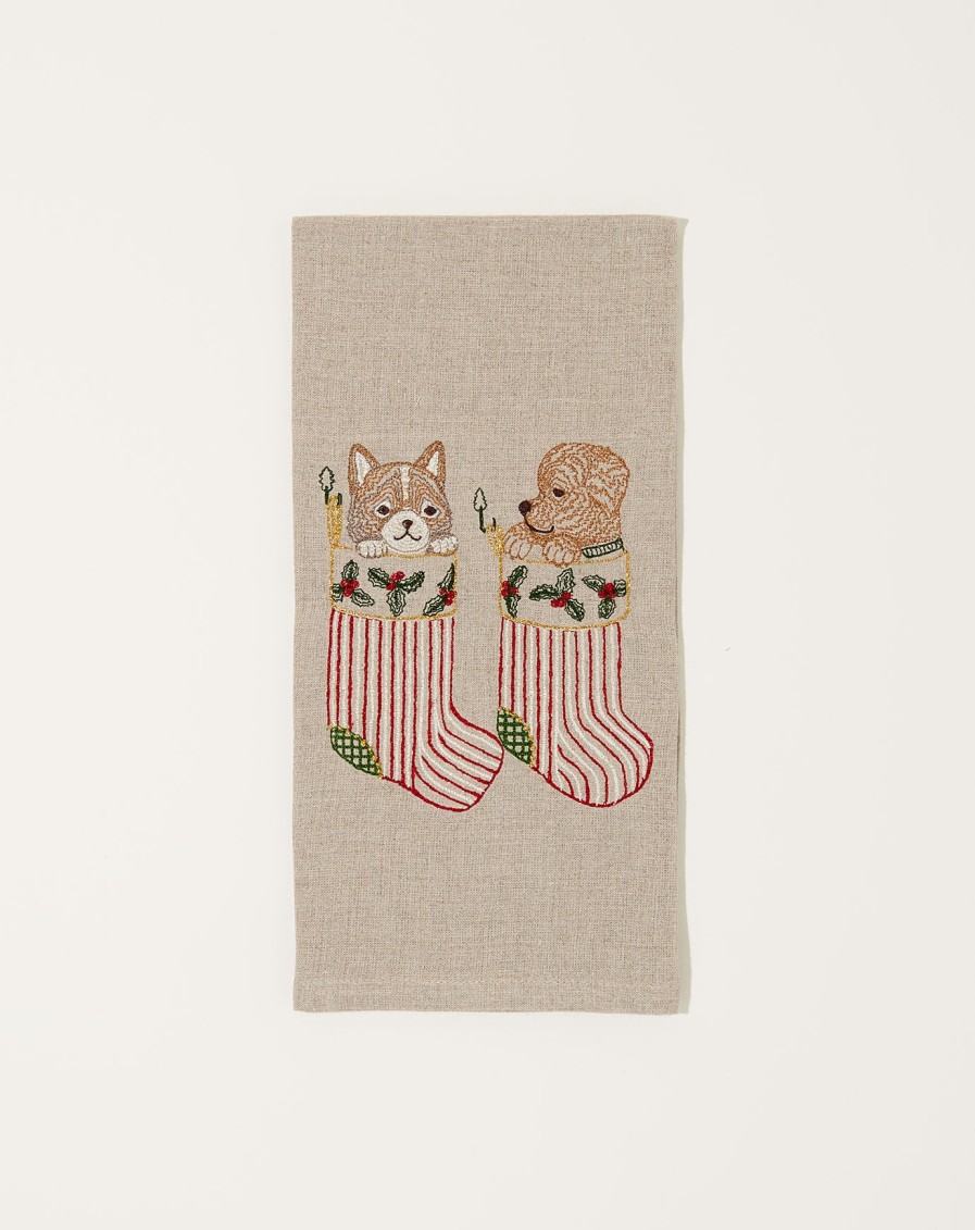 Home Coral Tusk | Stockings Tea Towel