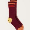 Accessories Kapital | 60 Yarns Gandrelle Ivy Smilie Socks In Burgundy