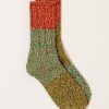 Accessories Kapital | 56 Yarn Asymmetry Gogh Grandrelle Yarn Socks In Red