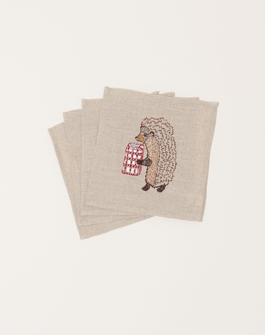 Home Coral Tusk | Woodland Friends With Presents Cocktail Napkin Set