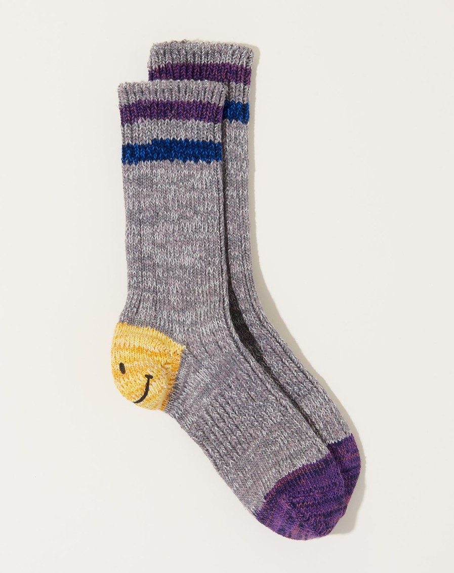 Accessories Kapital | 60 Yarns Gandrelle Ivy Smilie Socks In Grey