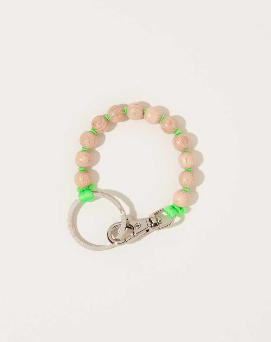 Accessories Ina Seifart | Perlen Short Keyholder In Natural On Neon Green