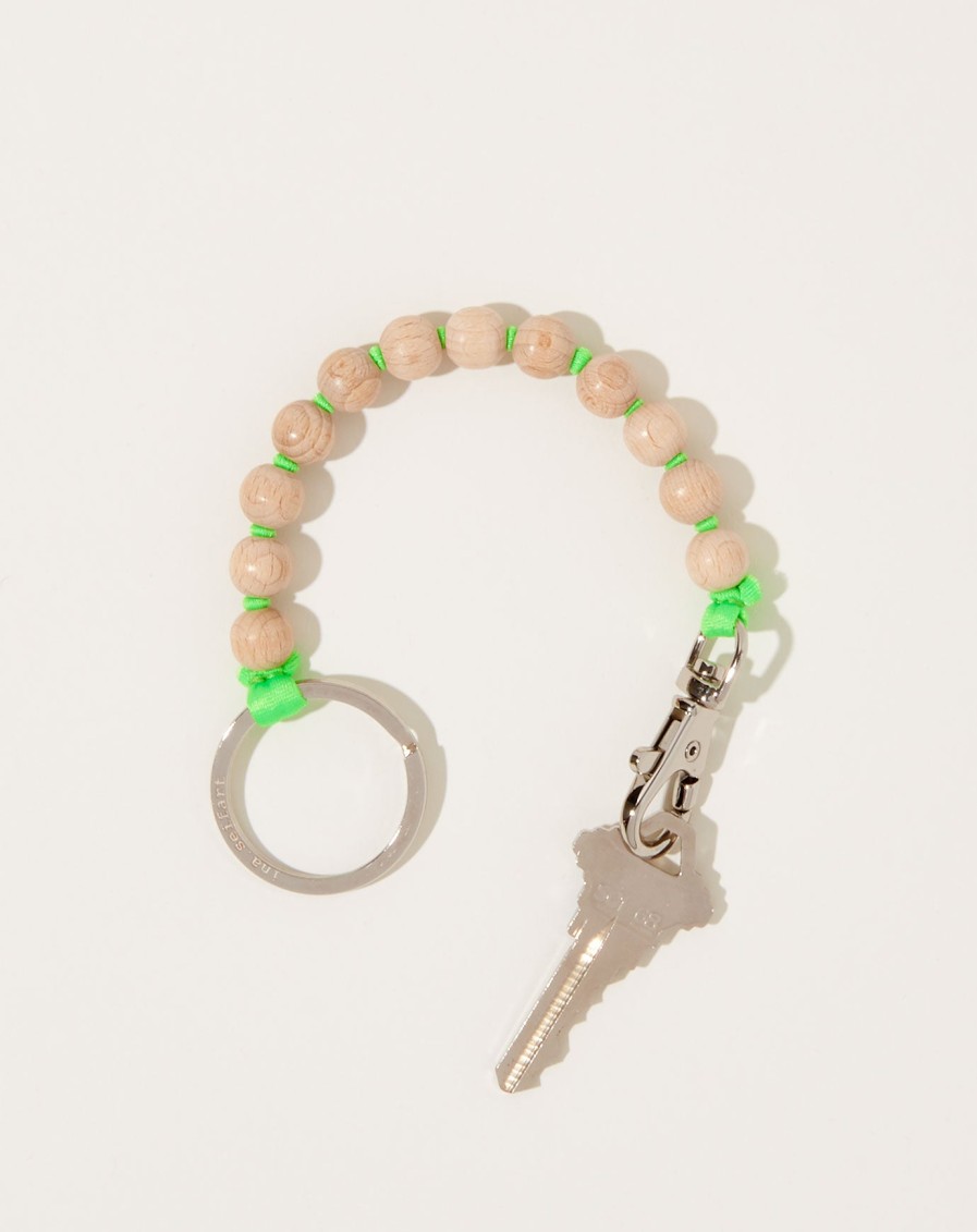 Accessories Ina Seifart | Perlen Short Keyholder In Natural On Neon Green