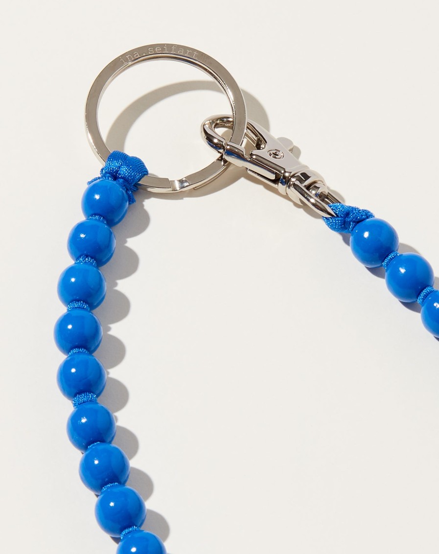 Accessories Ina Seifart | Perlen Long Keyholder In Blue On Blue