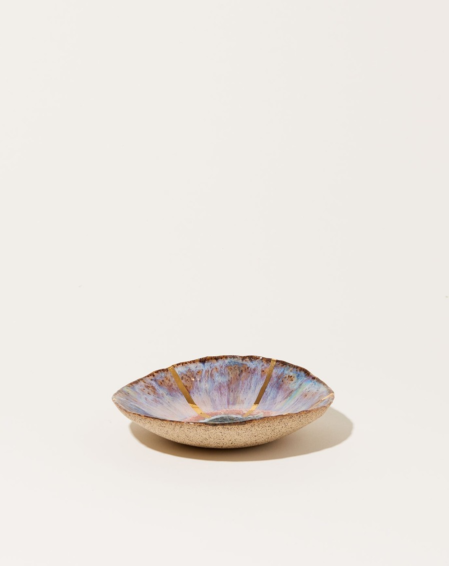 Home Minh Singer | Small Dish In Lavender With Gold Rays