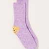 Accessories Kapital | 56 Yarns 3X1 Rib Rainbowy Happy Heel Socks In Purple