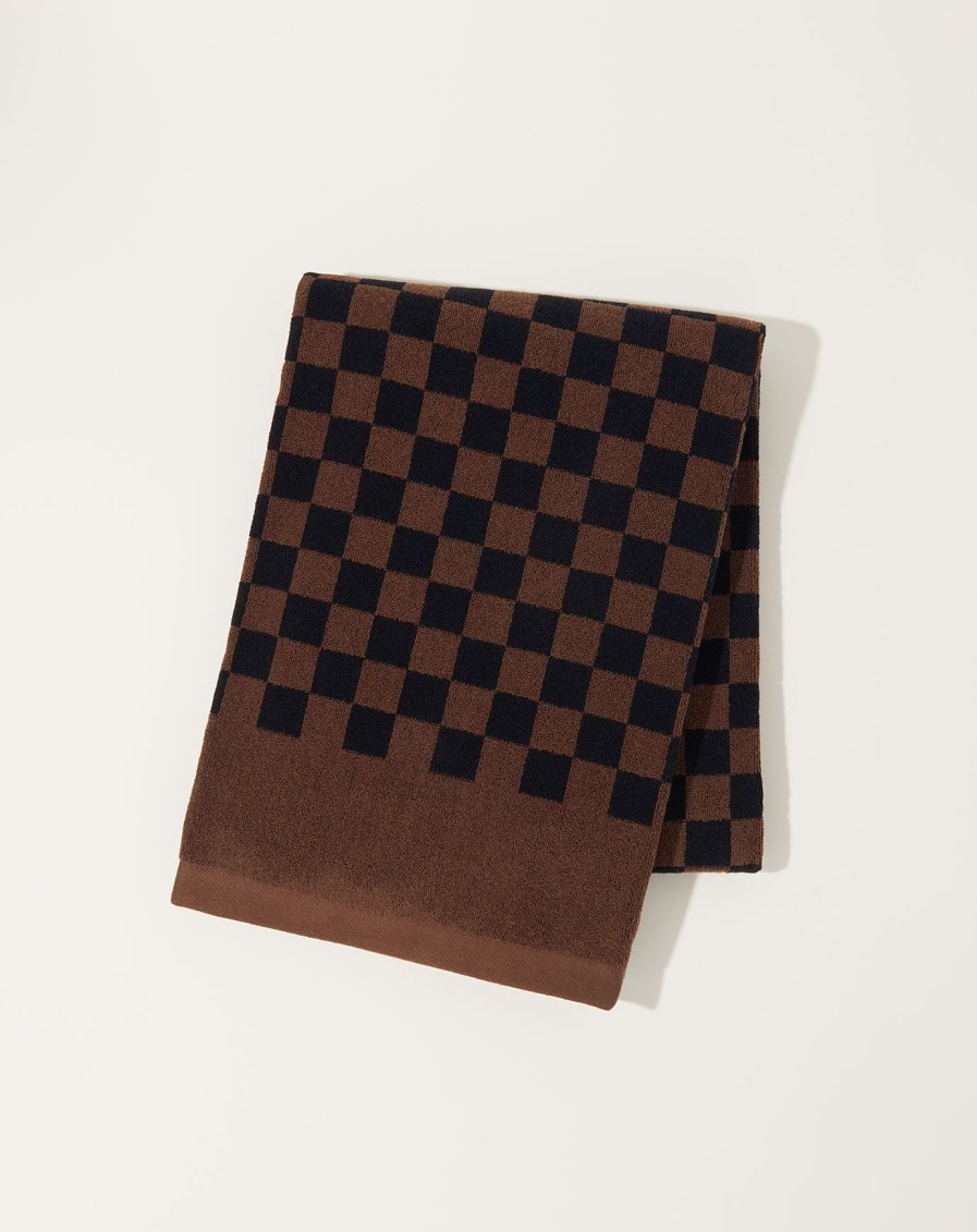 Home Baina | Roman Pool Towel In Tabac Noir