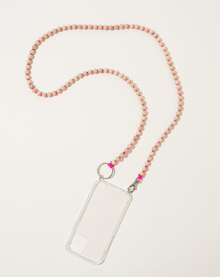 Accessories Ina Seifart | Handykette Iphone Necklace In Natural On Pink