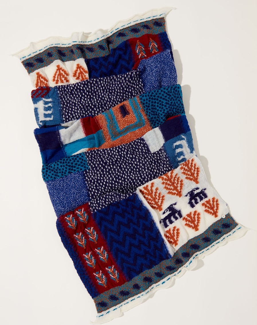 Accessories Kapital | Fulling Wool Scarf Village Gabbeh In Turquoise