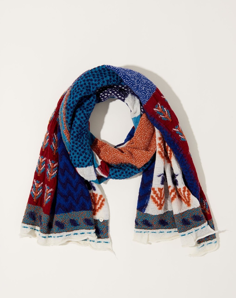 Accessories Kapital | Fulling Wool Scarf Village Gabbeh In Turquoise