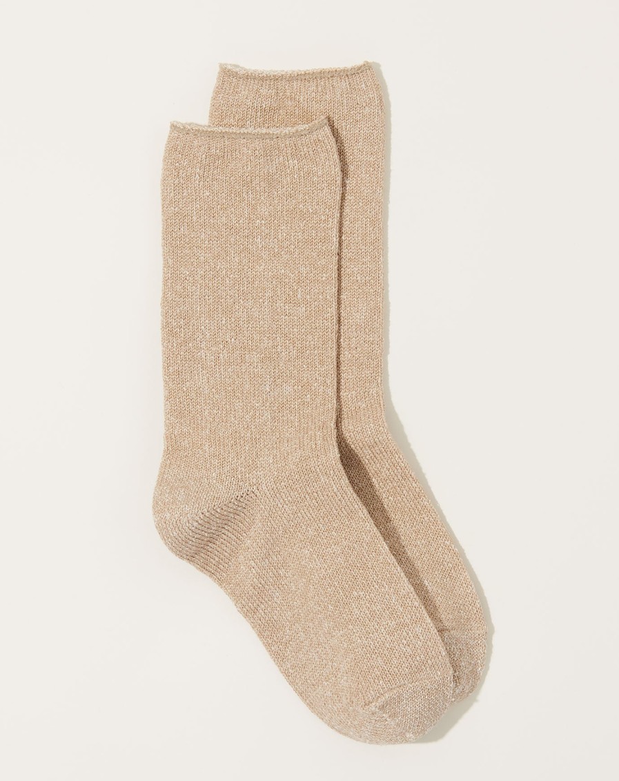 Accessories Nishiguchi Kutsushita | Linen Silk Socks In Beige