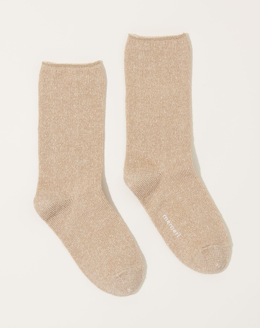 Accessories Nishiguchi Kutsushita | Linen Silk Socks In Beige