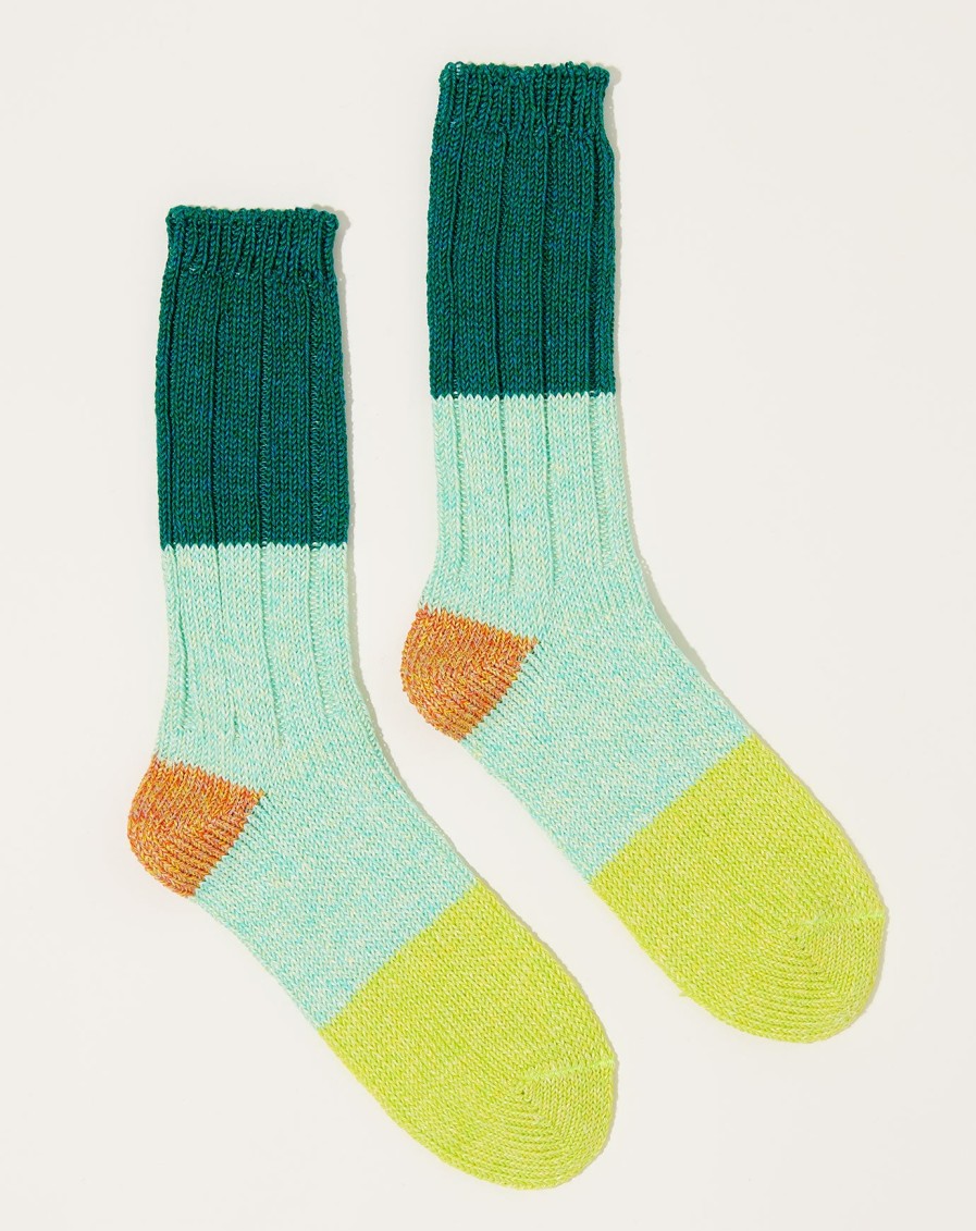 Accessories Kapital | 56 Yarns Linen Grandrelle Socks In Green