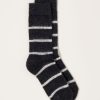 Accessories Nishiguchi Kutsushita | Mohair Wool Border Socks In Charcoal