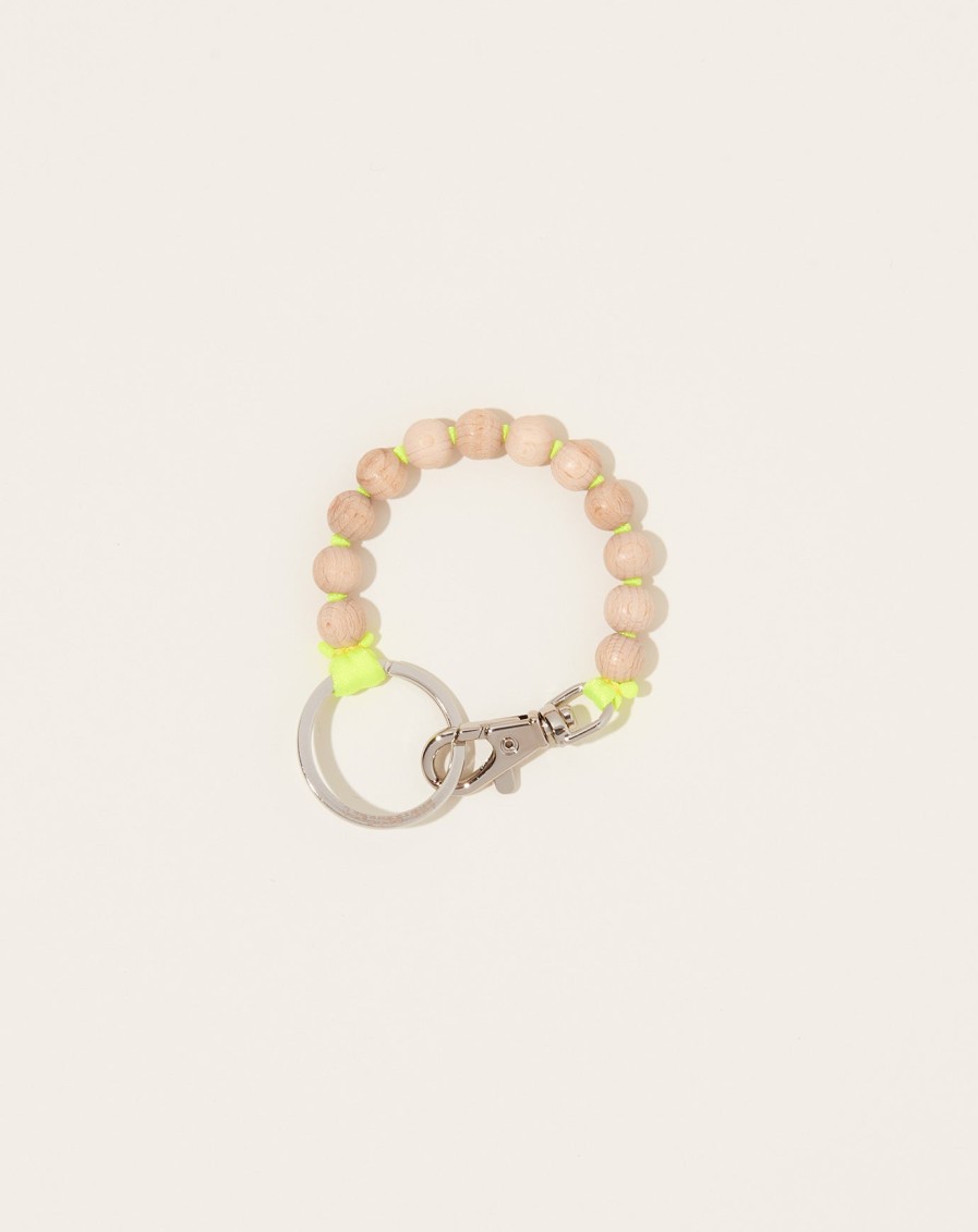 Accessories Ina Seifart | Perlen Short Keyholder In Natural On Neon Yellow