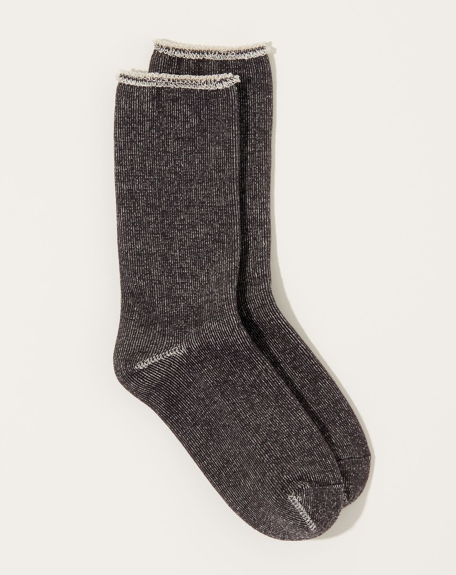 Accessories Nishiguchi Kutsushita | Silk Cotton Lounge Socks In Charcoal